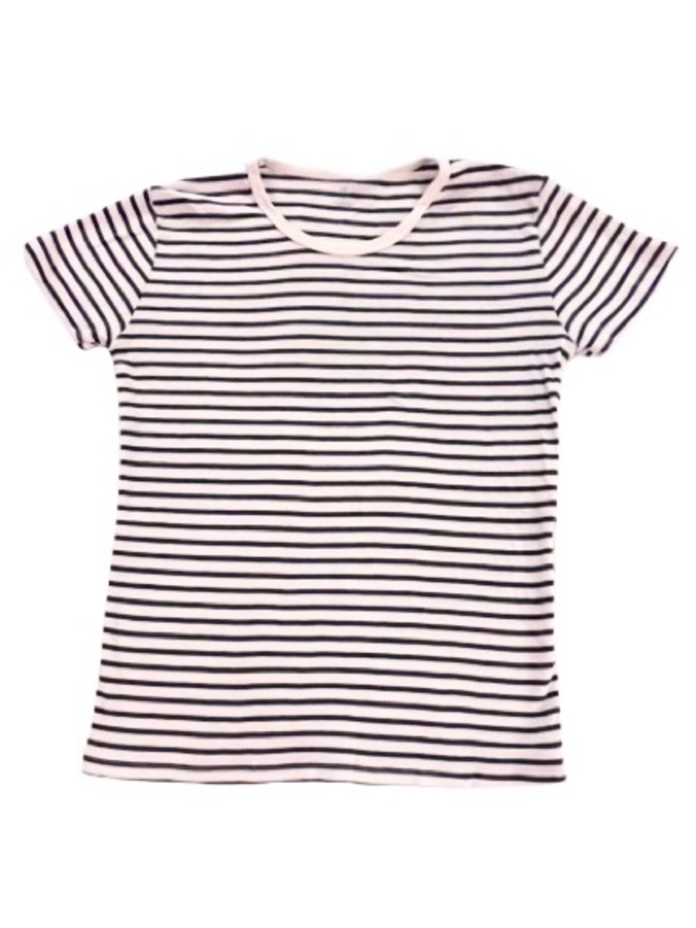 Brandy Melville- Navy & White Striped Cotton Short Sleeve Top.